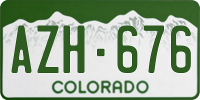 CO license plate AZH676
