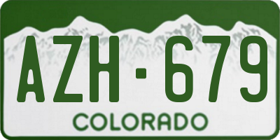 CO license plate AZH679