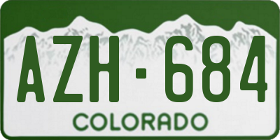 CO license plate AZH684