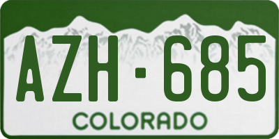 CO license plate AZH685