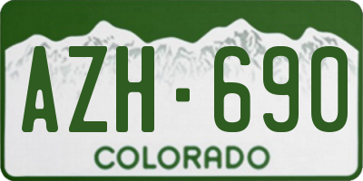 CO license plate AZH690