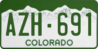 CO license plate AZH691