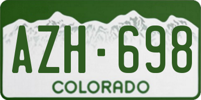 CO license plate AZH698