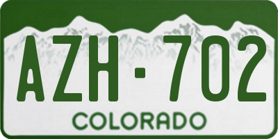 CO license plate AZH702