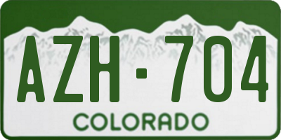 CO license plate AZH704
