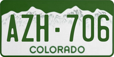 CO license plate AZH706