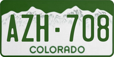 CO license plate AZH708