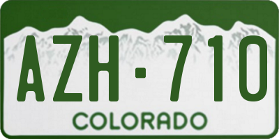CO license plate AZH710