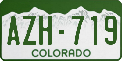 CO license plate AZH719