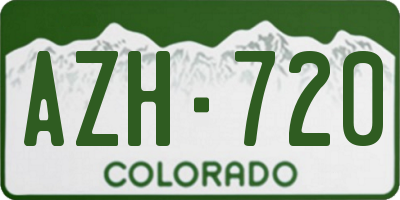 CO license plate AZH720