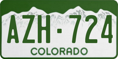 CO license plate AZH724