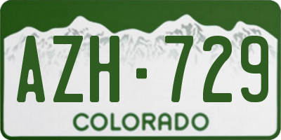 CO license plate AZH729