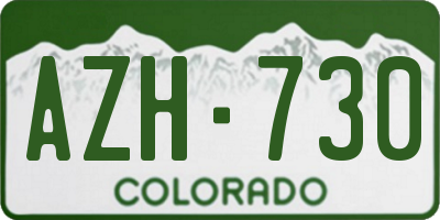 CO license plate AZH730