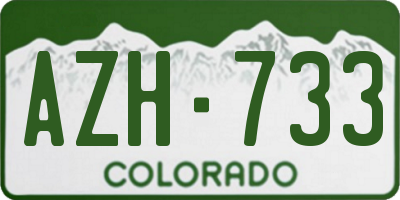 CO license plate AZH733