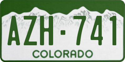 CO license plate AZH741