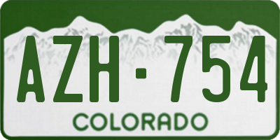 CO license plate AZH754