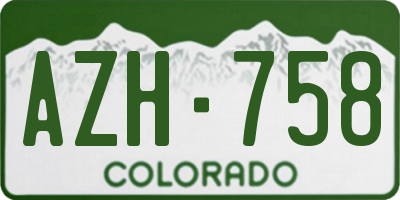 CO license plate AZH758