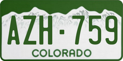 CO license plate AZH759