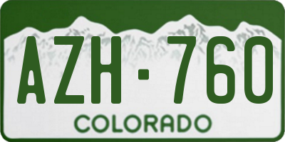 CO license plate AZH760