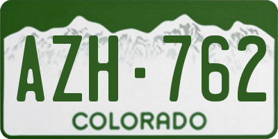 CO license plate AZH762