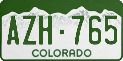 CO license plate AZH765