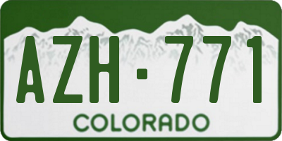 CO license plate AZH771