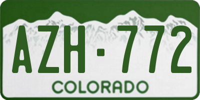 CO license plate AZH772