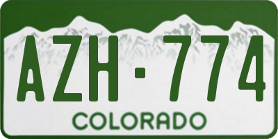 CO license plate AZH774