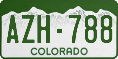 CO license plate AZH788