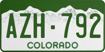 CO license plate AZH792