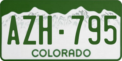 CO license plate AZH795