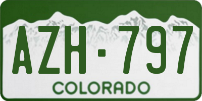 CO license plate AZH797