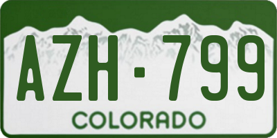 CO license plate AZH799
