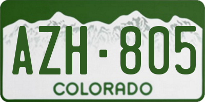 CO license plate AZH805