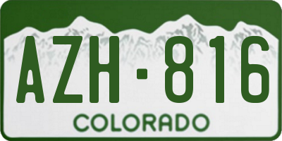 CO license plate AZH816