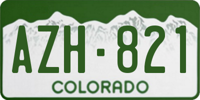 CO license plate AZH821