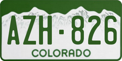 CO license plate AZH826