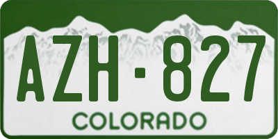 CO license plate AZH827