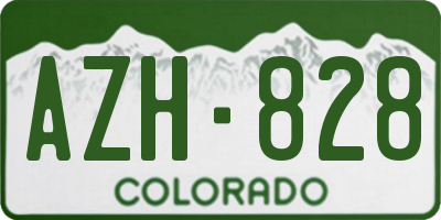 CO license plate AZH828