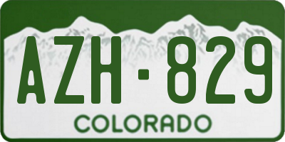 CO license plate AZH829