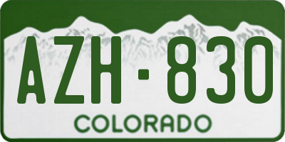 CO license plate AZH830