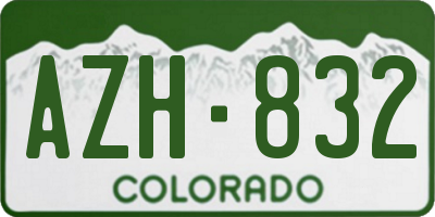 CO license plate AZH832
