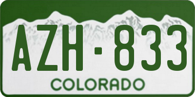 CO license plate AZH833