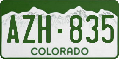 CO license plate AZH835