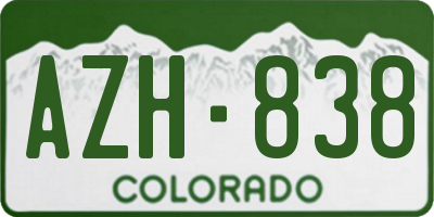 CO license plate AZH838