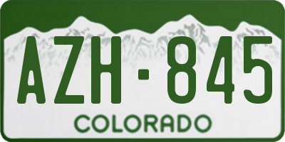 CO license plate AZH845