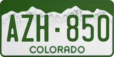 CO license plate AZH850