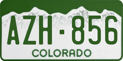 CO license plate AZH856