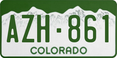 CO license plate AZH861
