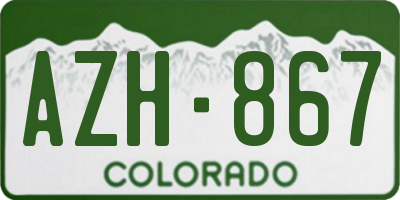 CO license plate AZH867